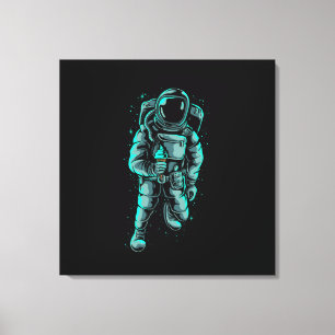 Astronaut eet ijs gestrekte canvasprint canvas afdruk