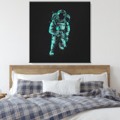 Astronaut eet ijs gestrekte canvasprint canvas afdruk (Insitu (Slaapkamer))