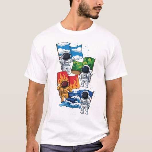 Astronaut Elements Ruimteverkenner Galaxy Science T-shirt (Voorkant)