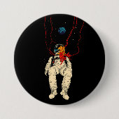 Astronaut en Aardruimte Ronde Button 7,6 Cm (Voorkant)