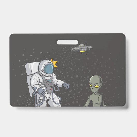 Astronaut en alien   badge (Voorzijde)