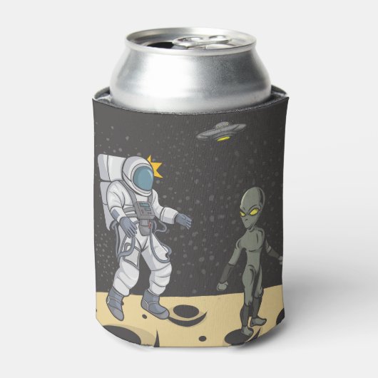 Astronaut en alien blikjeskoeler (Blikje Voorkant)
