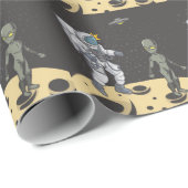 Astronaut en alien   cadeaupapier (Rol Hoek)
