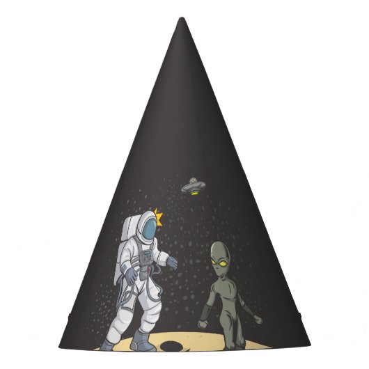 Astronaut en alien   feesthoedjes (Voorkant)