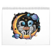 Astronaut en Alien Geniet van een Slice Kalender (Hoes)
