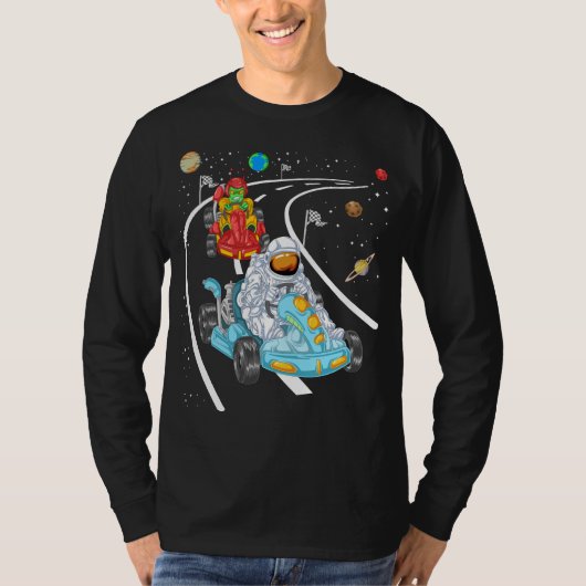 Astronaut en alien Gokart T-shirt (Voorkant)