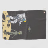 Astronaut en alien golfhanddoek (Horizontaal)