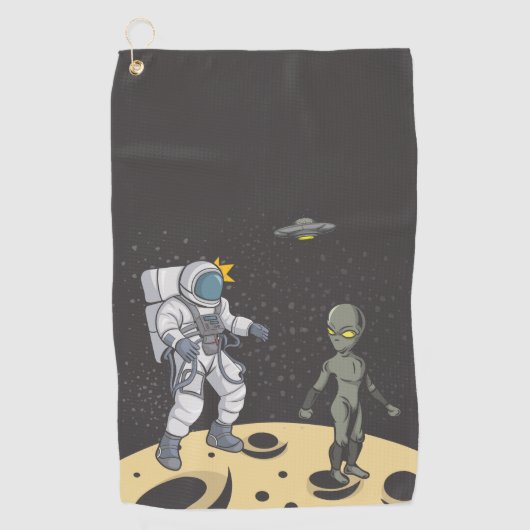 Astronaut en alien golfhanddoek (Voorkant)