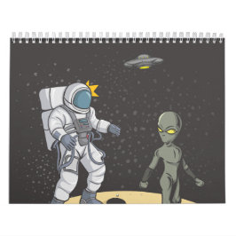 Astronaut en alien kalender