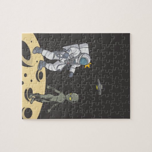 Astronaut en alien legpuzzel (Horizontaal)