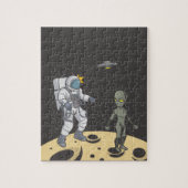 Astronaut en alien   legpuzzel (Verticaal)