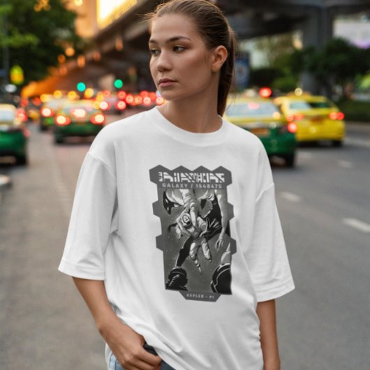 Astronaut en Alien Monster T-shirt