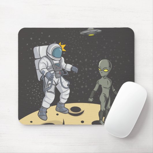 Astronaut en alien muismat (Met muis)