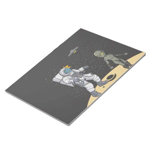 Astronaut en alien    notitieblok (Schuin)
