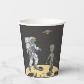 Astronaut en alien    papieren bekers (Voorkant)