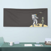 Astronaut en alien spandoek (Beurs)