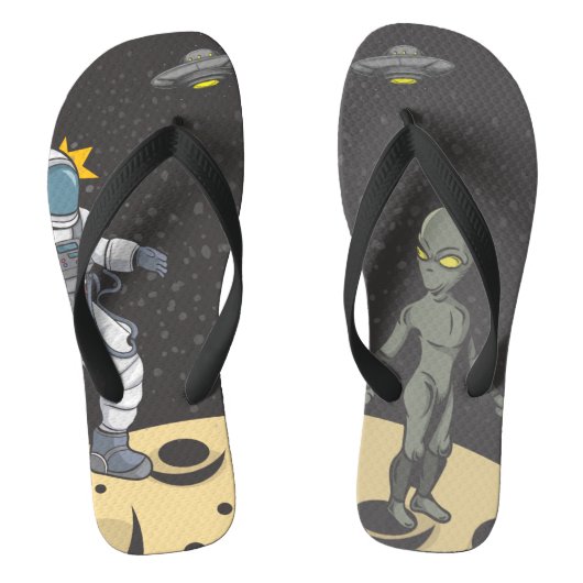 Astronaut en alien     teenslippers (Voetbed)