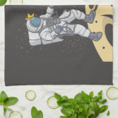 Astronaut en alien     theedoek (Gevouwen)