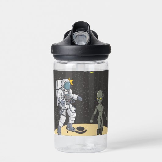 Astronaut en alien waterfles (Voorkant)