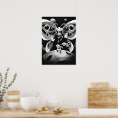 Astronaut en angstaanjagende vlinder poster (Keuken)