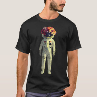 Astronaut en bloemen t-shirt