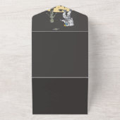 Astronaut en buitenaards all in one uitnodiging (Buitenkant)