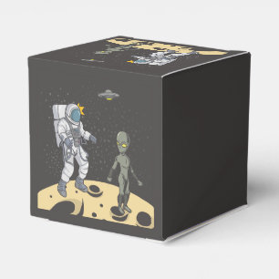 Astronaut en buitenaards bedankdoosjes