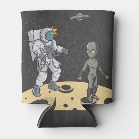 Astronaut en buitenaards blikjeskoeler (Voorkant)