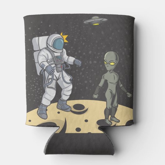 Astronaut en buitenaards blikjeskoeler (Achterkant)