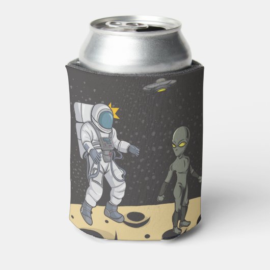 Astronaut en buitenaards blikjeskoeler (Blikje Achterkant)