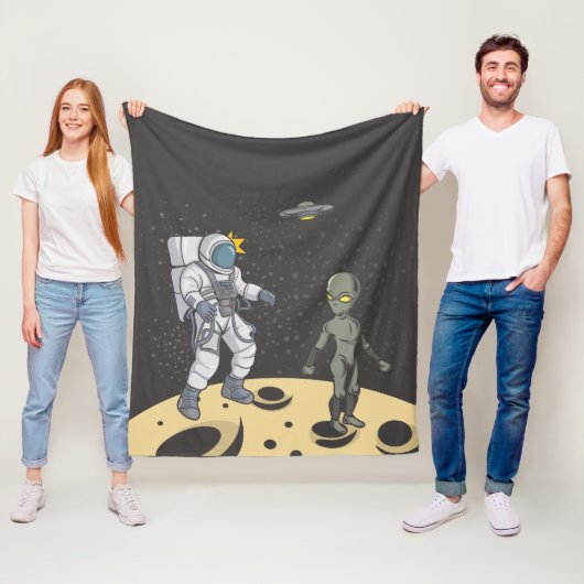 Astronaut en buitenaards fleece deken (In situ)