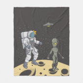 Astronaut en buitenaards fleece deken (Voorkant)