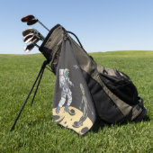 Astronaut en buitenaards golfhanddoek (Groen)