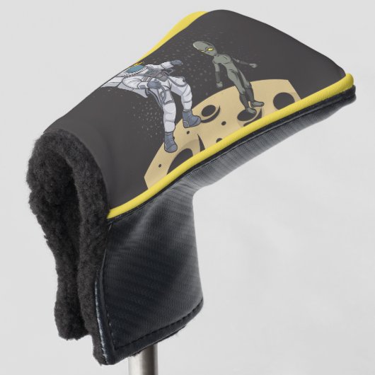 Astronaut en buitenaards golfheadcover (3/4 voorkant)