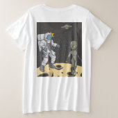 Astronaut en buitenaards grote maat t-shirt (Design achterkant)