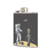 Astronaut en buitenaards heupfles (Links)