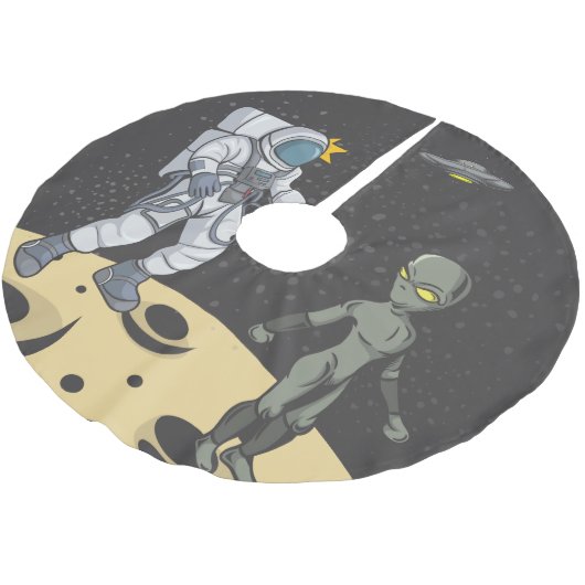 Astronaut en buitenaards kerstboom rok (Gekanteld)