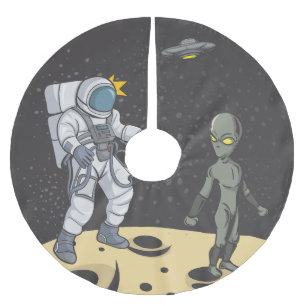 Astronaut en buitenaards kerstboom rok