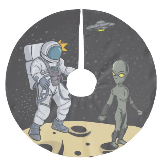Astronaut en buitenaards kerstboom rok (Voorkant)