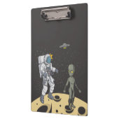 Astronaut en buitenaards klembord (Links)