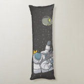 Astronaut en buitenaards lichaamskussen (Achterkant (Verticaal))