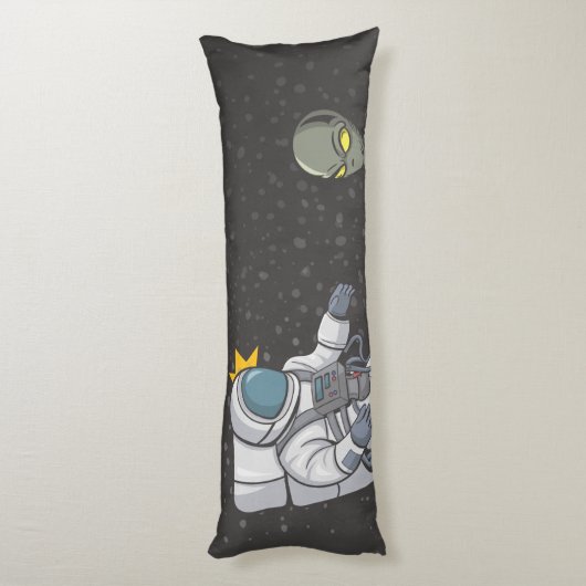 Astronaut en buitenaards lichaamskussen (Achterkant (Verticaal))