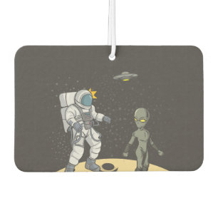 Astronaut en buitenaards luchtverfrisser