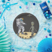 Astronaut en buitenaards papieren bordje (Feest)