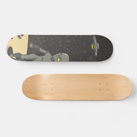 Astronaut en buitenaards persoonlijk skateboard (Horizontaal)