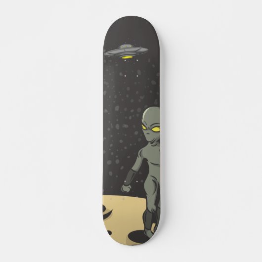 Astronaut en buitenaards persoonlijk skateboard (Voorkant)