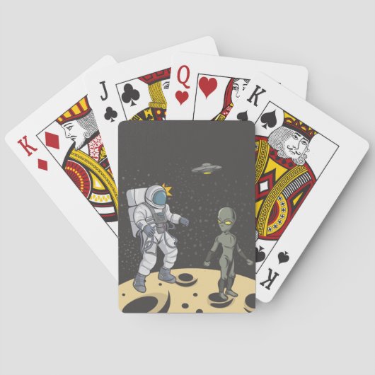 Astronaut en buitenaards pokerkaarten (Achterkant)