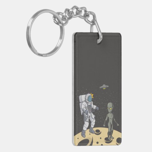 Astronaut en buitenaards sleutelhanger (Voorkant Links)