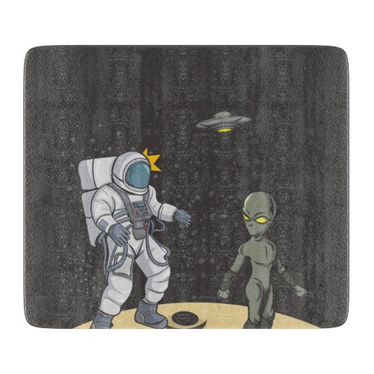 Astronaut en buitenaards snijplank (Voorkant)