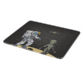 Astronaut en buitenaards snijplank (Hoek)
